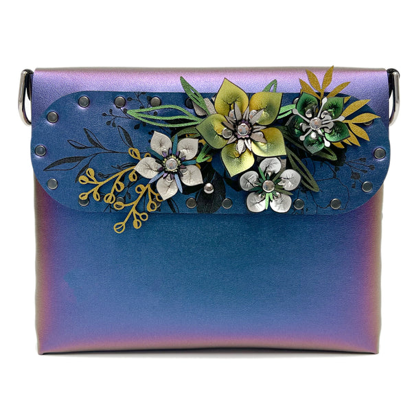 Bag | Purple Peacock Hand-Painted Wallet Bag | Petalura