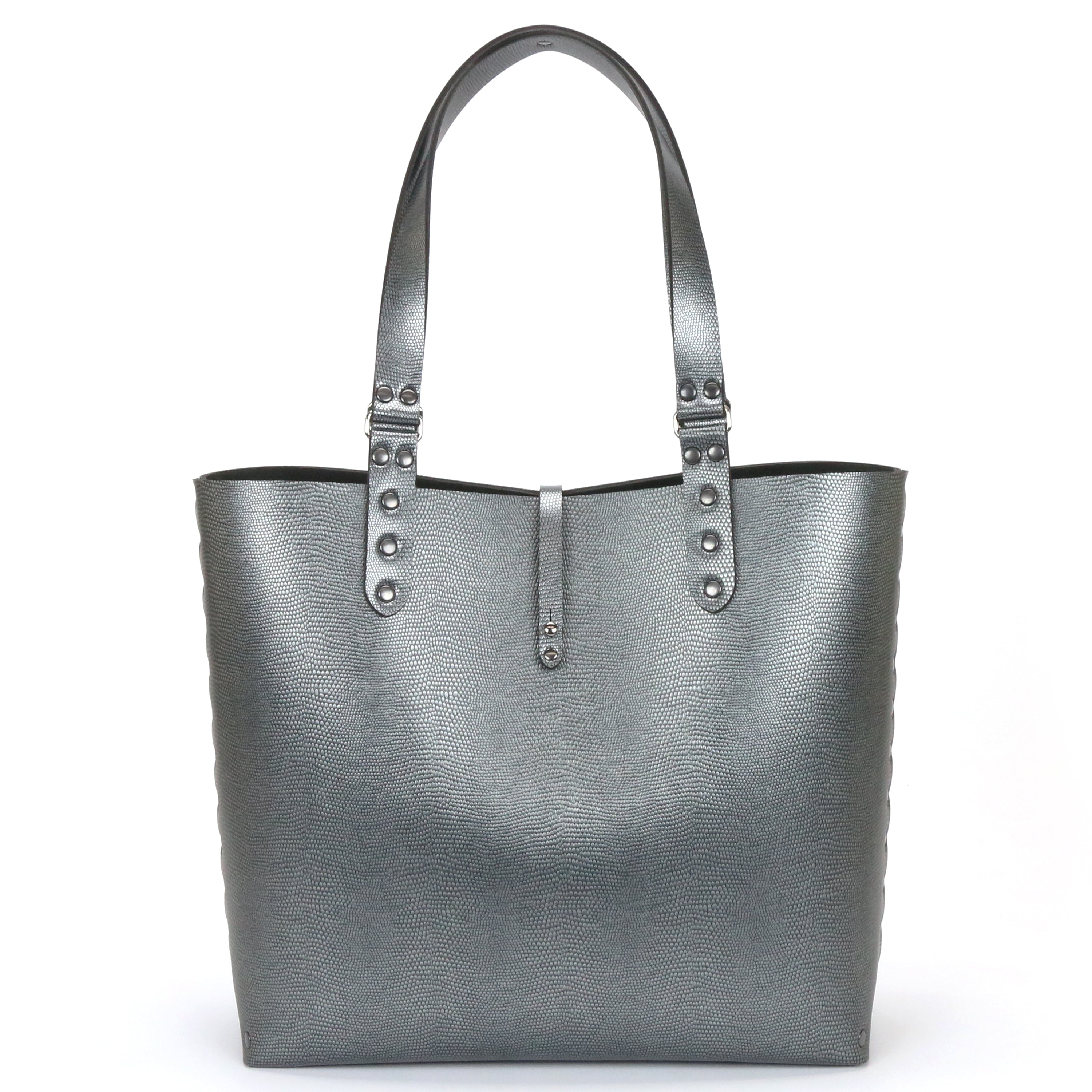 Pewter Tote Bag - Dark Silver Tote - Vegan - Made in USA – Mohop