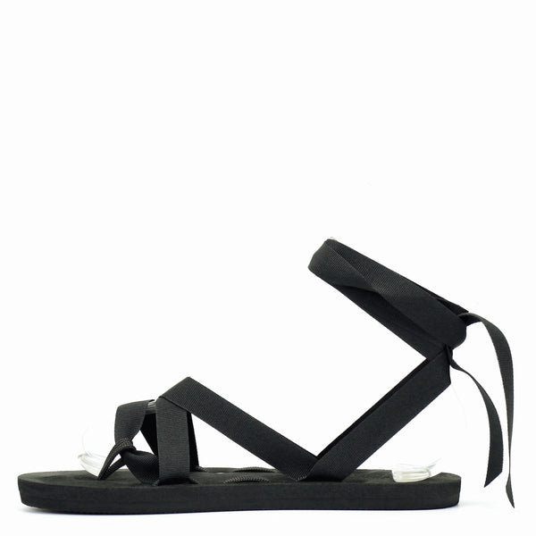 Flat Ribbon Sandal - Customizable Lace Up Sandal - Vegan - Made in USA ...